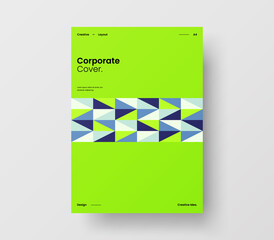 Amazing business presentation vector A4 vertical orientation front page mock up. Modern corporate report cover abstract geometric illustration design layout. Company identity brochure template.