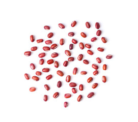 Azuki Bean or Red Bean Seeds on white background