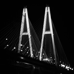 Fototapeta na wymiar suspension bridge at night