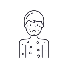 Allergic icon, linear isolated illustration, thin line vector, web design sign, outline concept symbol with editable stroke on white background.