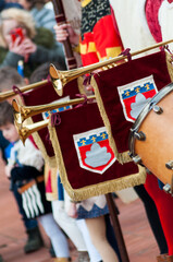 gubbio Italian Flags-wavers, Sbandieratori, performing the traditional and antique dance