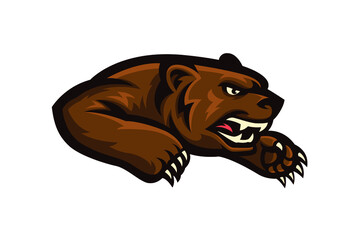 Angry bear illustration. Modern vector sports logo mascot