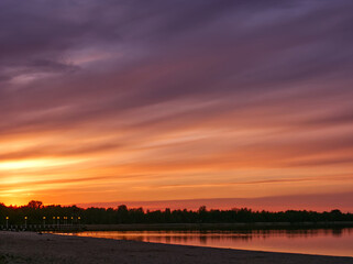 One of many beautiful sunsets at the Pogoria III Lake.