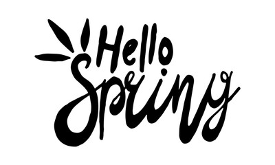 Fototapeta premium Handwritten spring lettering. Vector hand drawn illustration. Template for seasonal poster, invitation, banner