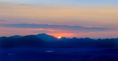 sunset over the mountains