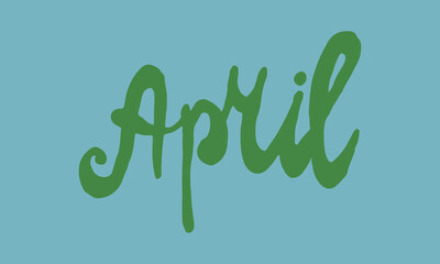 Handwritten spring lettering. Vector hand drawn illustration. Template for seasonal poster, invitation, banner