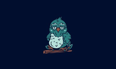 Cartoon Old Bird Vestor Illustration