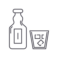 Alcohol icon, linear isolated illustration, thin line vector, web design sign, outline concept symbol with editable stroke on white background.