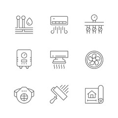 Set line icons of house repair