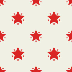 Red decorative stars seamless Christmas pattern.