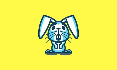 Cute Rabbit Logo Illustration