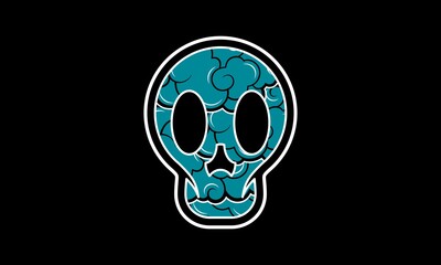 Cute Skull Cloud Illustration