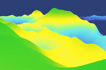 Fototapeta premium Landscape illustration, topography, relief map