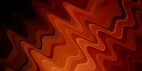 Dark Orange vector pattern with wry lines.