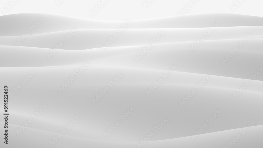 Poster white surface with reflections. smooth minimal light waves background. blurry silk waves. minimal so
