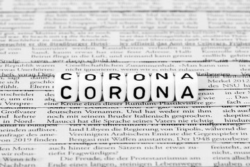 Obraz premium Corona Zeitung Berichterstattung