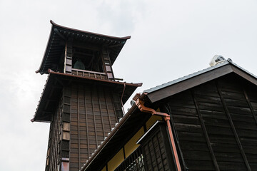 日本　埼玉県川越市、時の鐘と小江戸の街並み