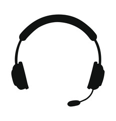 Microphone and headphones icon vector isolated on white background
