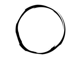 Atristic grunge circle.Grunge oval shape made of black ink.
