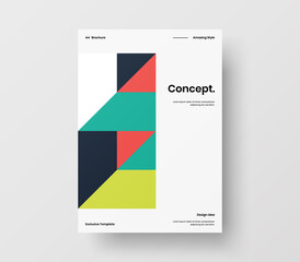 Amazing business presentation vector A4 vertical orientation front page mock up. Modern corporate report cover abstract geometric illustration design layout. Company identity brochure template.