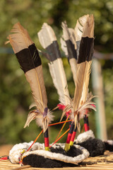 Traditional Naga head gear made of Hornbill feathers 
