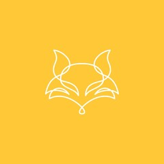 Aesthetic Mono Line Fox Tattoo Icon Logo Illustration
