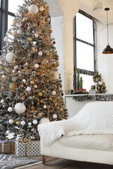 christmas tree in the living room