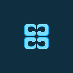 Abstract Modern Geometric Square Shape Technology Company Brand Identity