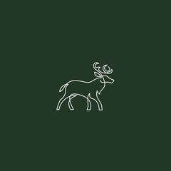 Minimalist reindeer tattoo outline design
