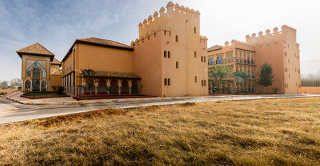 Fototapeta na wymiar tlemcen culture center like a nold castle in algeria
