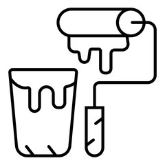 roller paint with pot vector illustration design