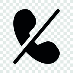no phones, contact phone communication icon vector