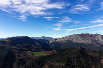 Naklejka premium view of rocky mountains in the basque country