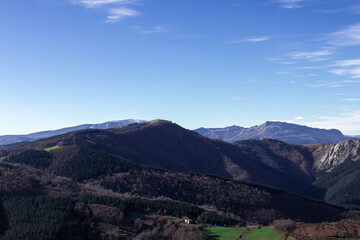 Naklejka premium view of rocky mountains in the basque country