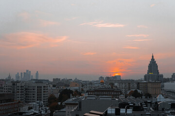 view from the roof to the city of Moscow