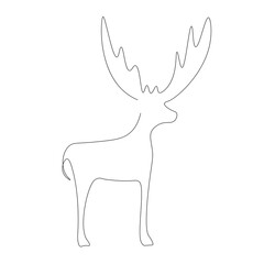 Deer animal line draw vector illustration