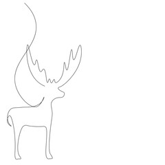 Deer animal line draw vector illustration