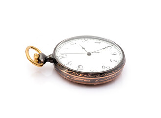 Pocket watch isolated on a white background. Design element with clipping path