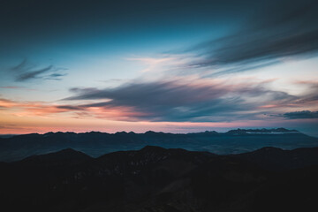 sunset over the mountains