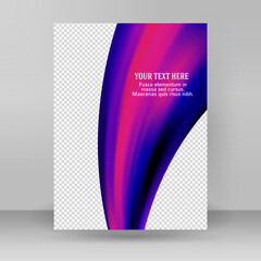 Modern colorful flow poster. Wavy liquid shape in rainbow color reflecting the background of the flare. Artistic design for your design project.