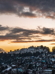 Sunset at Tawang Monastery Tawang in western Arunachal Pradesh, north east India.