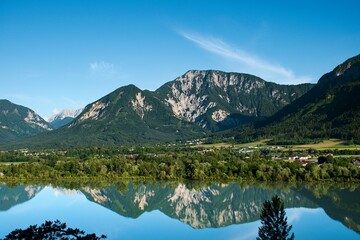 Fototapeta na wymiar reflection lake in the mountains
