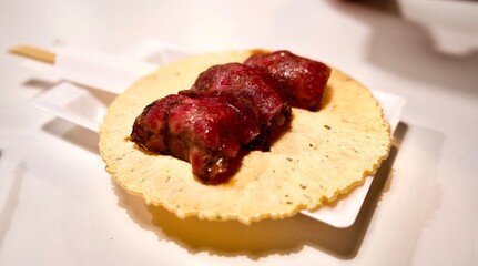 Meat sushi in Japan.