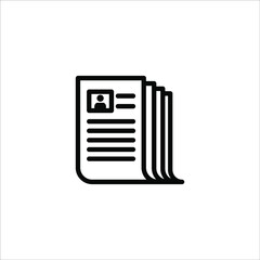 flat black newspaper vector icon on white background