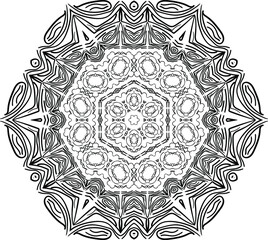 Ornamental diwali pattern. Mehndi mandala, Indian Henna. Black and white tattoo design or pattern. Vector illustration