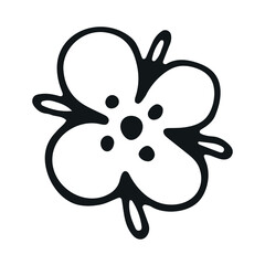 Simple floral doodle icon