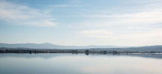 Obraz premium Panoramic view at Volvi Lake, Greece