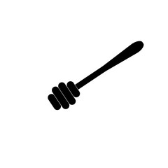 Honey dipper stick with dripping honey flat