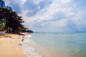 golden sand on the shores of the ocean.