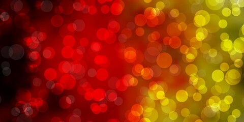 Light Red, Yellow vector template with circles.